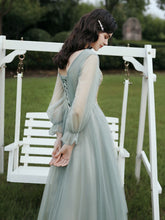 Grünes Temperament Abendkleid Brautjungfernkleid